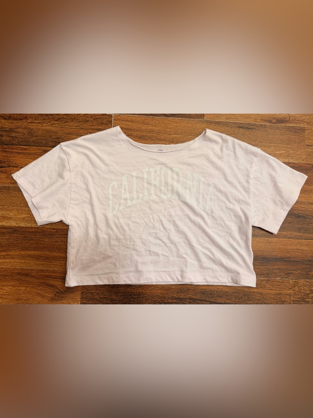 GAP Pale Pink 'California' Cropped Tee